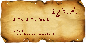 Ökrös Anett névjegykártya