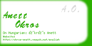 anett okros business card